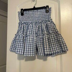 Sincerely Jules Blue and White Gingham Mini Skirt